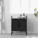 Laundry Basket 2 Compartments with Wheels Grey Sonoma 859098