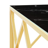 Coffee Table Gold 80x80x40 cm Stainless Steel and Glass 349972