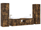 Bathroom Furniture Set 5 pcs Smoked Oak 33 x 34.5 x 160 cm 3406038
