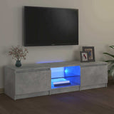 TV Cabinet with LED Lights Concrete Grey 140x40x36 cm 804296