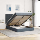 Ottoman Bed with Mattresses Dark Grey 140x200cm Velvet 3313476