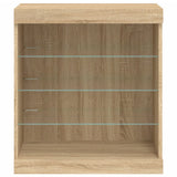 Sideboard with LED Lights Sonoma Oak 60.5x37x67 cm 836695