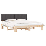 Bed Frame with Upholstered Headboard Dark Grey 200 x 200 cm 3398095