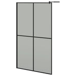 ZNTS Walk-in Shower Wall with Shelf Black 118x190 cm ESG Glass&Aluminium 3185490