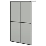 Walk-in Shower Wall with Shelf Black 118x190 cm ESG Glass&Aluminium 3185490
