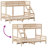 ZNTS Bunk Bed without Mattress 90x200/140x200 cm Solid Wood 3207189