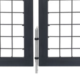 Garden Gate with Posts Steel 350x100 cm Anthracite 144399