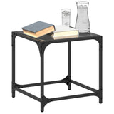 Coffee Tables with Black Glass Top 2 pcs 40x40x40 cm Steel 845961