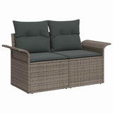 Garden Sofa with Cushion Grey 141 x 62 x 69cm Poly Rattan 42006694