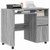 Desk with Wheels Grey Sonoma 91 x 50 x 77 cm Engineered Wood 869535