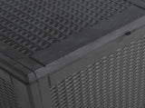 Garden Storage Box 90L Black PP Rattan 151227