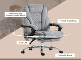 Massage Office Chair, Heated Reclining Computer Chair with Adjustable Height and Footrest, Grey T3398P377447