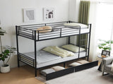 Twin Over Twin Bunk Bed with Two Storage Drawers & Full-Length Guard Rail, Heavy Duty Metal Bunk Bed 46245523