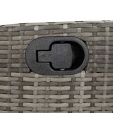 Reclining Garden Chair with Footrest Grey Poly Rattan 365239