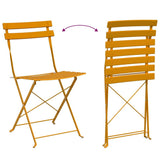 Garden Folding Chair Folding 2 pcs Mustard 42 x 46 x 82cm Metal 42002957