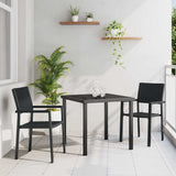 Garden Dining Set 3 pcs Black Powder-Coated Steel 3379149