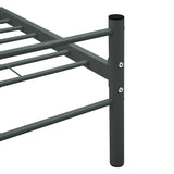 Bed Frame Grey Metal Double Durable Bed Frame Rectangular 286495