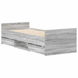 Bed Frame without Mattress Grey Sonoma 90x190 cm Single 3203815