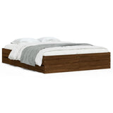Bed Frame with Drawers without Mattress Brown Oak 140x200 cm 3207279