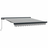 Retractable Awning Anthracite and White 3x2.5 m Fabric&Aluminium 3216128