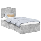 Bed Frame Concrete Grey 100 x 200 cm Engineered Wood 3413642