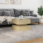 ZNTS Coffee Table with LED Lights Sonoma Oak 50x50x40 cm 839856