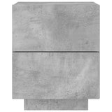 Bedside Cabinet with LED Lights Concrete Grey Engineered Wood 836741