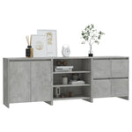 3 Piece Sideboard Concrete Grey Engineered Wood 3098076