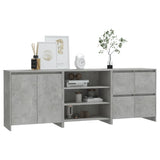 3 Piece Sideboard Concrete Grey Engineered Wood 3098076