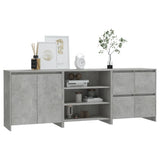 3 Piece Sideboard Concrete Grey Engineered Wood 3098076