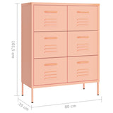 Drawer Cabinet Pink Steel Large Drawer Cabinet Rectangular 336148