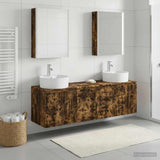 Bathroom Cabinet Set 5 pcs Smoked Oak Engineered Wood 3406451