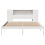 Bookcase Bed without Mattress White 140x190 cm Solid Wood Pine 3321537