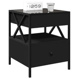 Bedside Table with Infinity LED Black 40x40x51 cm 3284101