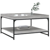 Coffee Table Grey Sonoma 80x80x45 cm Engineered Wood and Iron 832816