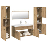 5 Piece Bathroom Furniture Set Artisan Oak Engineered Wood 3328920