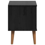Bedside Cabinet Black 40 x 35 x 48 cm Solid Pine Wood 42020932