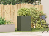 Planter Olive Green 40x40x80 cm Cold-rolled Steel 860706
