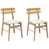 Dining Chair 2 pcs Natural and Light Solid Rubber Wood 42020512