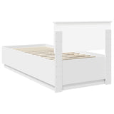 Bed Frame with Headboard White 90 x 190 cm Engineered Wood 3408110