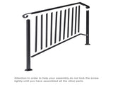 Matte Black Outdoor 4 Level Iron Handrail 59416717