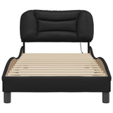 Bed Frame with LED without Mattress "Hvar" Black 90x190 cm 3213899