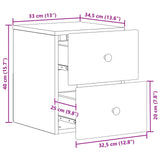 Wall-Mounted Bedside Cabinet 2 pcs Grey Sonoma Engineered Wood 899158
