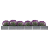 47072 Garden Raised Bed Galvanised Steel 600x80x45 cm Grey