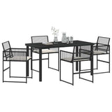 Garden Dining Set 5 pcs Black Powder-Coated Steel 3379324