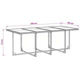 9 Piece Garden Dining Set with Cushions Grey Poly Rattan 3211460