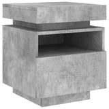 ZNTS Bedside Cabinet with LED Lights Concrete Grey 40x39x48.5 cm 836790