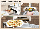 Outdoor Pizza Oven, Portable Wood Pellet Pizza Oven with Pizza Stone and Peel, Foldable Legs, T3398P328442