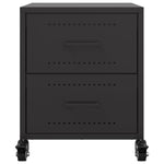 ZNTS Bedside Cabinet Black 36x39x43.5 cm Steel 846626