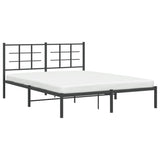 Metal Bed Frame without Mattress with Headboard Black 160x200cm 355564
